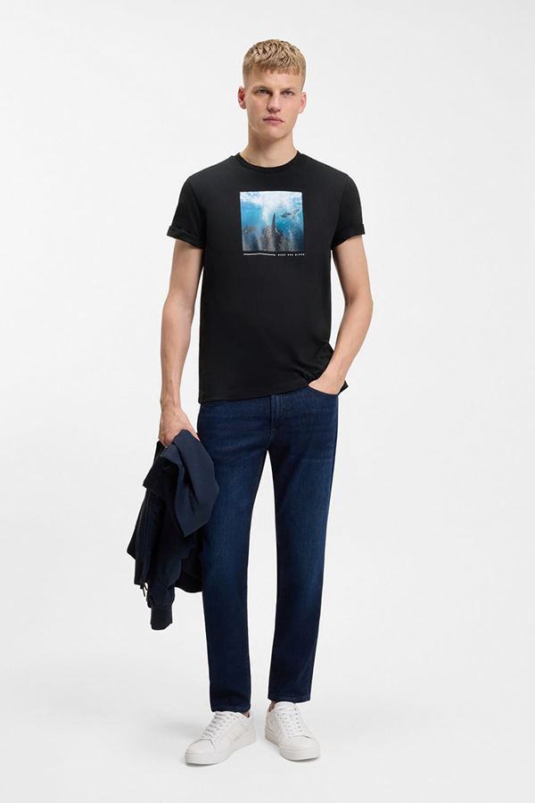 ΜΠΛΟΥΖΑ T-SHIRT BOSS - 001 ΜΑΥΡΟ